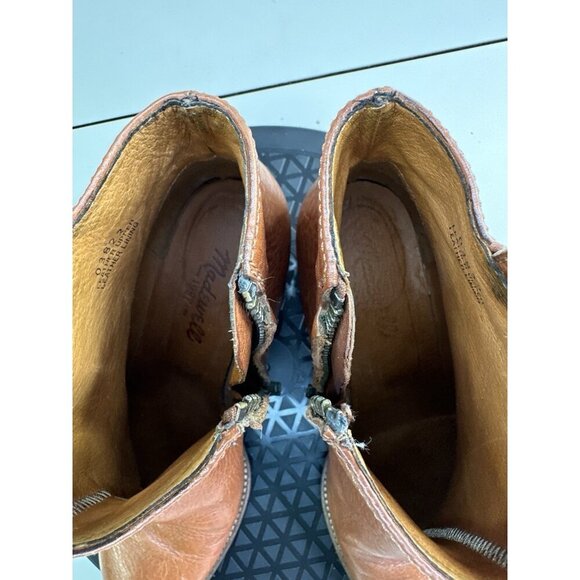 Madewell Brown Leather Zip Ankle Boots Women Size 6 Style 03822 - Picture 10 of 10